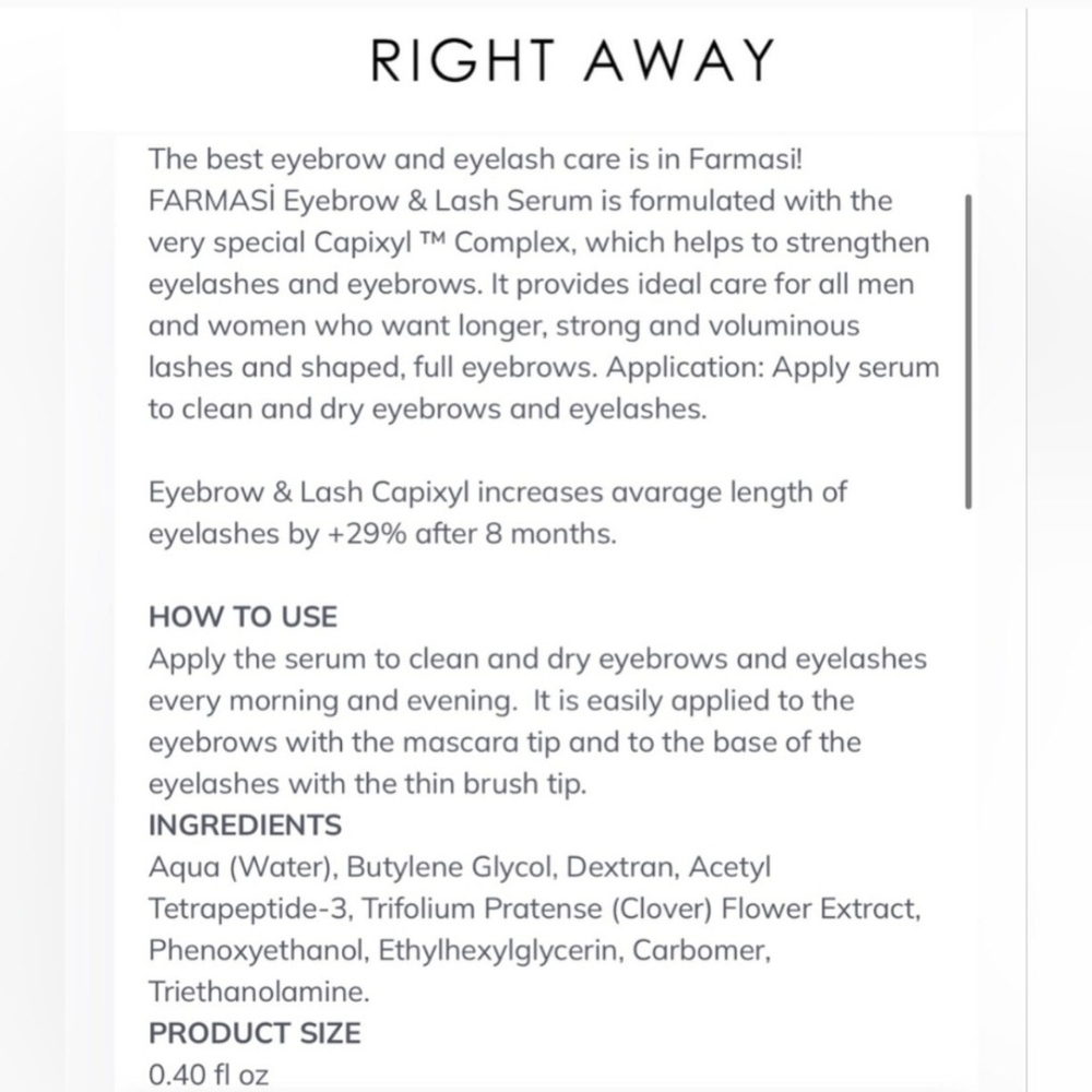 Farmasi Eyebrow & Lash Serum - Gold - Picture 8 of 9